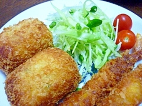 Wポテトサラダの残りで＊ほくほくコロッケ